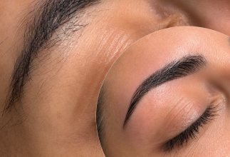 Professionell geformte und gepflegte Augenbrauen mit präziser Kontur und natürlichem Finish bei Betty Beauty in Fahrweid.
